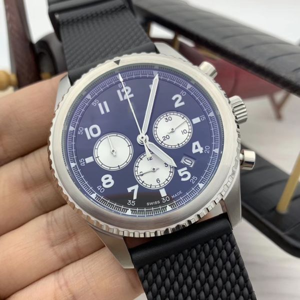 iconic aviator eagle curtiss quartz arabic numerals hour marker functional mens watches navitimer watch black dial rubber band wristwatches, Slivery;brown
iconic aviator eagle curtiss quartz arabic numerals hour marker functional mens watches navitimer watch black dial rubber band wristwatches, Slivery;brown
