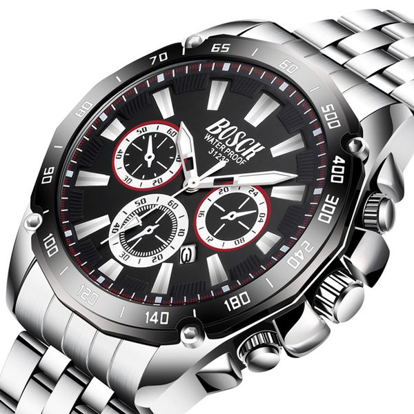 brand bosck waterproof watch men full steel watches quartz man wristwatch calendar relogio masculino men's clock, Slivery;brown
brand bosck waterproof watch men full steel watches quartz man wristwatch calendar relogio masculino men's clock, Slivery;brown