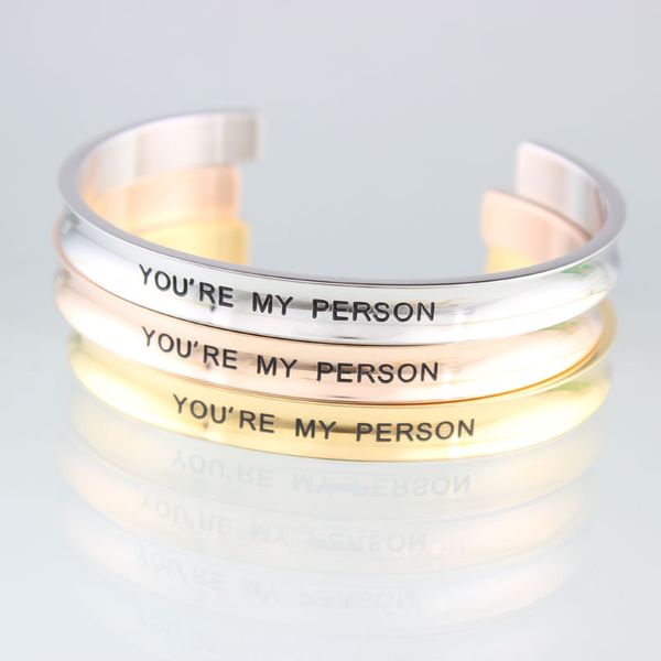 you're my person stainless steel inspirational cuff bangle bracelets hand imprint quotes mantra bracelet for women jewelry, Golden;silver
you're my person stainless steel inspirational cuff bangle bracelets hand imprint quotes mantra bracelet for women jewelry, Golden;silver