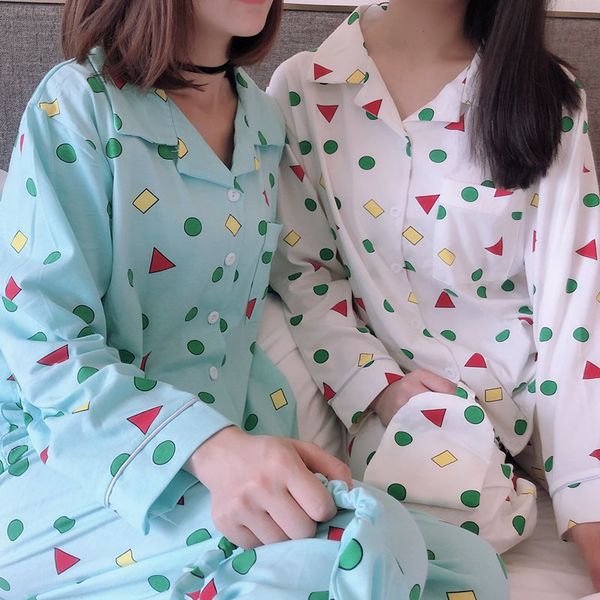 crayon pajamas south korea set cotton autumn full v-neck not selling geometric, Black;red
crayon pajamas south korea set cotton autumn full v-neck not selling geometric, Black;red
