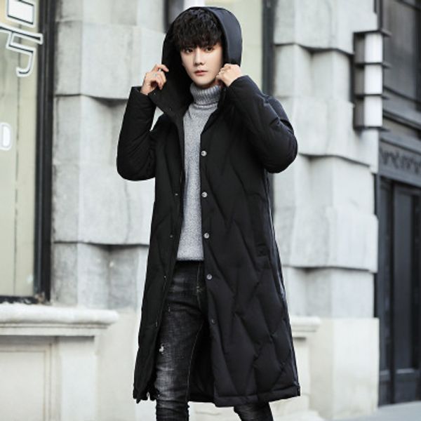 men's coat 2019 winter new down jacket long white duck down men's fit hooded jacket, Black
men's coat 2019 winter new down jacket long white duck down men's fit hooded jacket, Black
