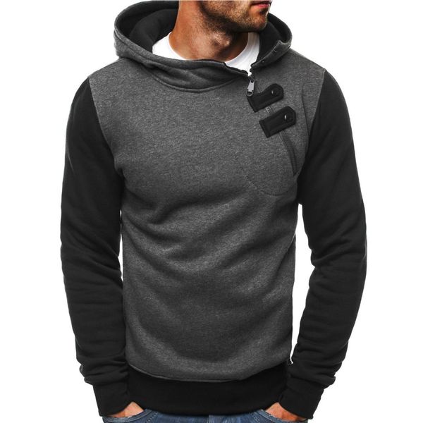 hoodie men new men's hoodie with diagonal zipper for casual long sleeves, Black
hoodie men new men's hoodie with diagonal zipper for casual long sleeves, Black