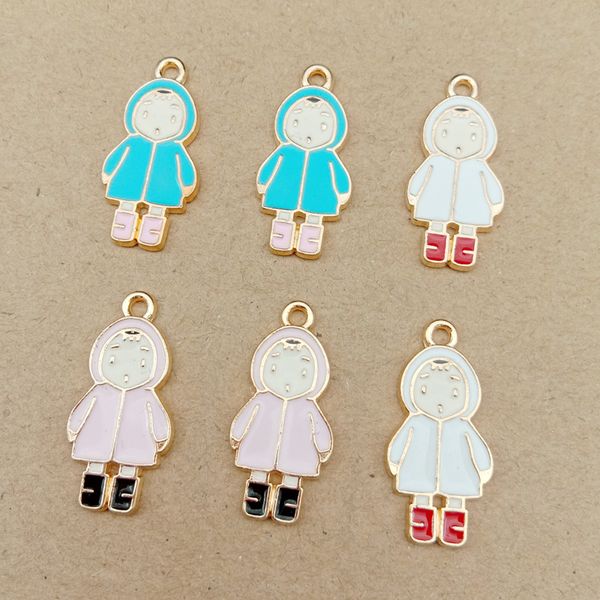 10pcs 27x13mm enamel little cartoon girl in raincoat charms pendant for earrings diy jewelry making findings metal accessories, Bronze;silver
10pcs 27x13mm enamel little cartoon girl in raincoat charms pendant for earrings diy jewelry making findings metal accessories, Bronze;silver