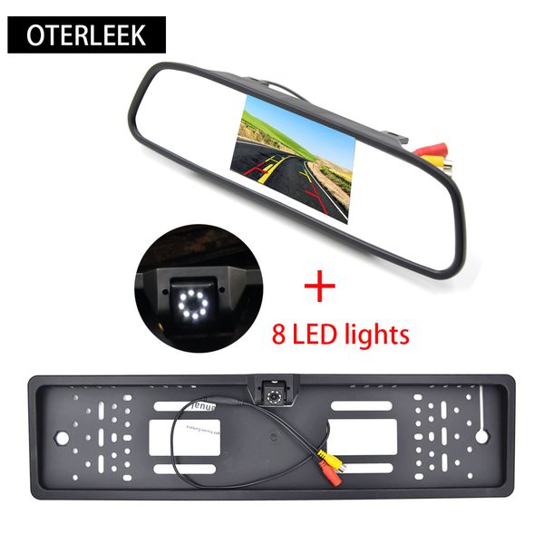 4.3" tft lcd 2 video input car rear view mirror monitors with 8 led eu license plate frame rearview reversing backup camera
4.3" tft lcd 2 video input car rear view mirror monitors with 8 led eu license plate frame rearview reversing backup camera