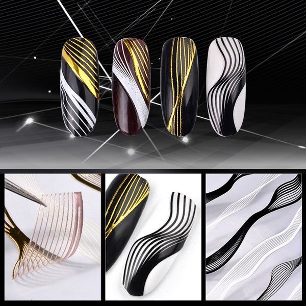 3d nail sticker metal multi-size lines stripes pattern decoration adhesive stickers decals manicure gel nail tool 3d foil, Black
3d nail sticker metal multi-size lines stripes pattern decoration adhesive stickers decals manicure gel nail tool 3d foil, Black