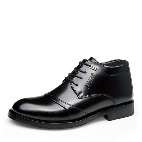 winter boots pointed toe men cotton shoes plus thermal ankle snow boots business men leather shoes, Black
winter boots pointed toe men cotton shoes plus thermal ankle snow boots business men leather shoes, Black