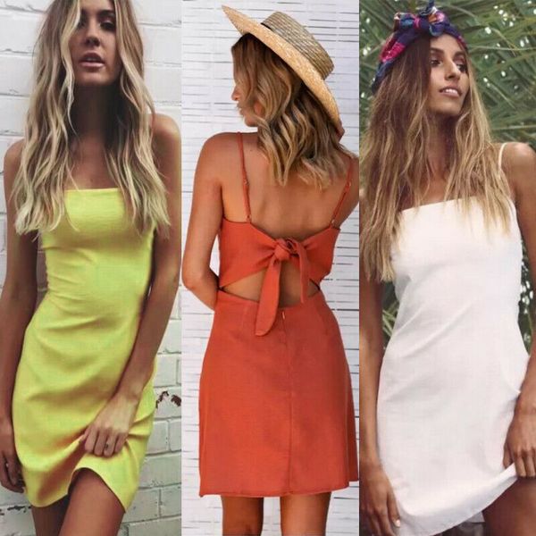 women summer boho backless dress slim fit evening party each dress fashion sleeveless ladies girl sundress, Black;gray
women summer boho backless dress slim fit evening party each dress fashion sleeveless ladies girl sundress, Black;gray