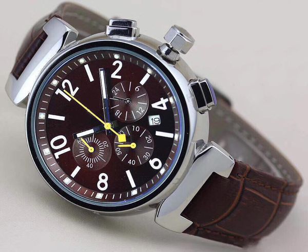 fashion able and unique mens wristwatch chronograph quartz outdoor men watches watch black dial with white number markers, Slivery;brown
fashion able and unique mens wristwatch chronograph quartz outdoor men watches watch black dial with white number markers, Slivery;brown