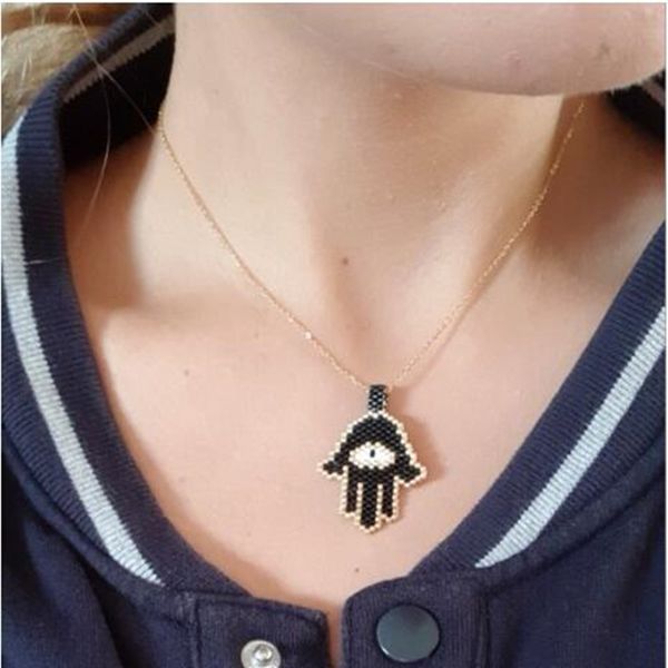 go2boho dropshipping evil eye necklace fatima necklace hamsa hand miyuki gold chain delicas seed beads beadwork women jewelry, Silver
go2boho dropshipping evil eye necklace fatima necklace hamsa hand miyuki gold chain delicas seed beads beadwork women jewelry, Silver