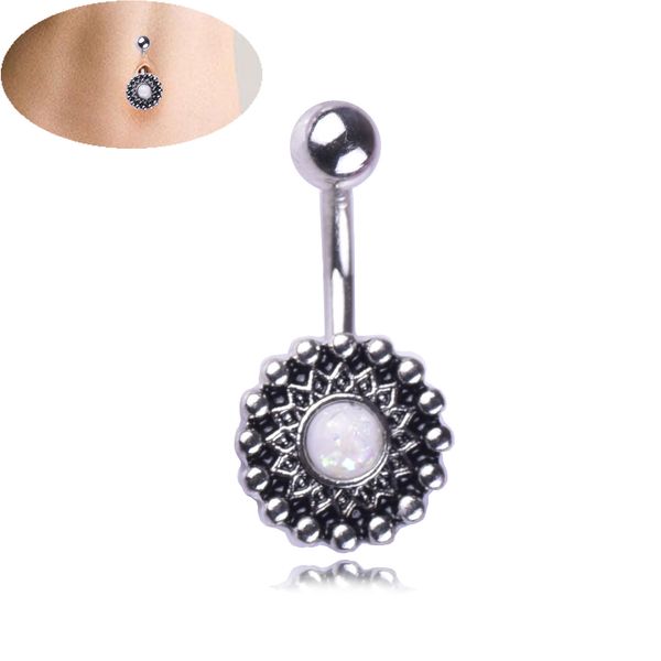 vintage round flower wasit belly dance crystal body jewelry stainless steel navel & bell button piercing dangle rings for women, Silver
vintage round flower wasit belly dance crystal body jewelry stainless steel navel & bell button piercing dangle rings for women, Silver