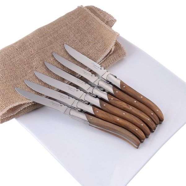 6/8 /10pcs steak knife style table knives set stainless steel dinner knife olive wood handle flatware christmas cutlery
6/8 /10pcs steak knife style table knives set stainless steel dinner knife olive wood handle flatware christmas cutlery