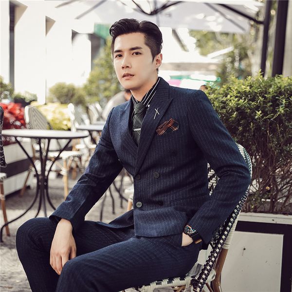 костюм из трех частей комплект slim fit stripes костюм мужчины досуг бизнес пальто, White;black
костюм из трех частей комплект slim fit stripes костюм мужчины досуг бизнес пальто, White;black