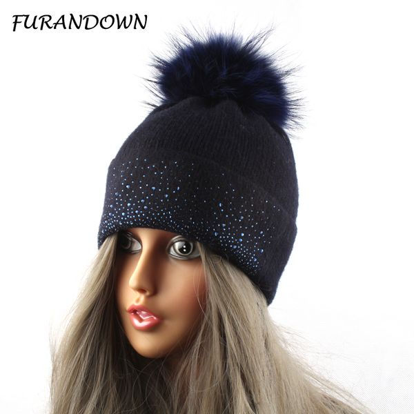 mink raccoon fur hats for women winter wool knitted cap rhinestone hat fur pompom beanies, Blue;gray
mink raccoon fur hats for women winter wool knitted cap rhinestone hat fur pompom beanies, Blue;gray