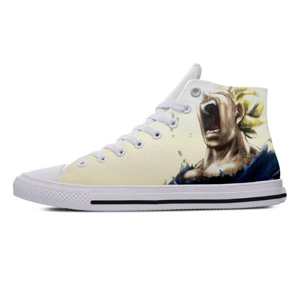 2020 fashion woman man vegeta breathable lightweight sneakers casual board shoes high help canvas shoes, Black