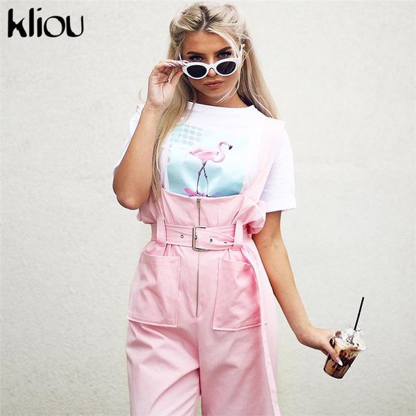 kliou shoulder strapes zipper pockets wide leg pants pink solid jumpsuit 2018 autumn winter new arrivals fashion female jumpsuit, Black;white
kliou shoulder strapes zipper pockets wide leg pants pink solid jumpsuit 2018 autumn winter new arrivals fashion female jumpsuit, Black;white
