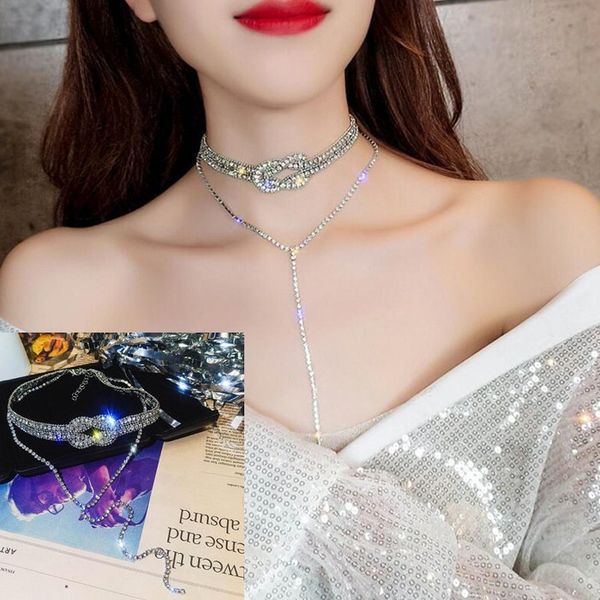 rhinestone choker multi-layer necklace gold/silver long tassels chain women crystal choker pendant necklace jewelry gifts
rhinestone choker multi-layer necklace gold/silver long tassels chain women crystal choker pendant necklace jewelry gifts