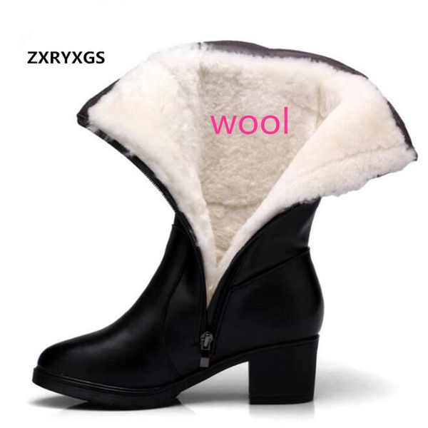 2019 new winter thick wool comfort warm snow boots women boots cowhide leather thick heel shoes woman middle knight, Black
2019 new winter thick wool comfort warm snow boots women boots cowhide leather thick heel shoes woman middle knight, Black