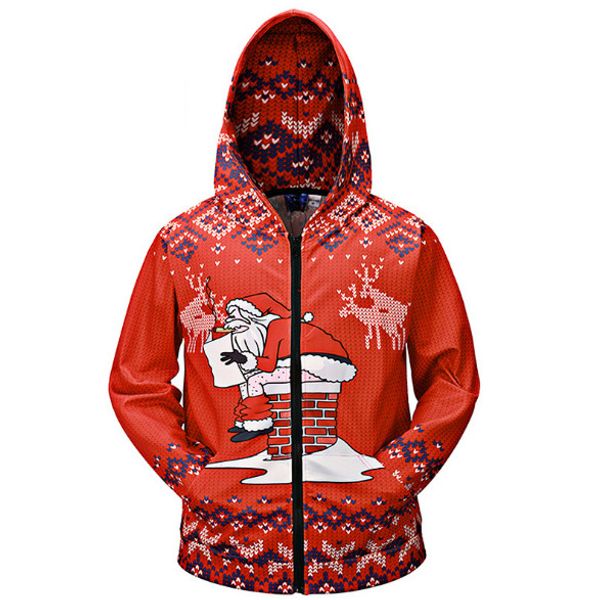 european and american style christmas reindeer snowflake father christmas claus 3d digital printing men's hoodie, Black
european and american style christmas reindeer snowflake father christmas claus 3d digital printing men's hoodie, Black