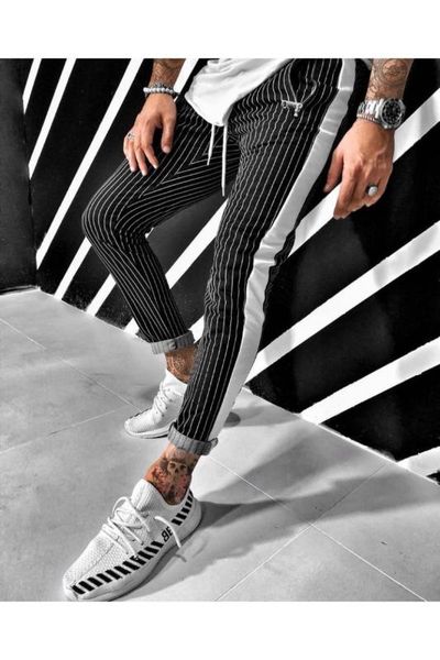 fashion joggers men's fitness nine pants 2020 new men casual sports tight stripe pants man pantalon homme stacked sweatpants, Black
fashion joggers men's fitness nine pants 2020 new men casual sports tight stripe pants man pantalon homme stacked sweatpants, Black