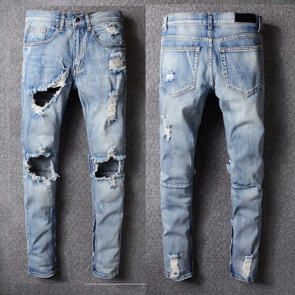 mens designer jeans mens distressed ripped skinny trousers luxury clothes slim motorcycle biker hip hop luxury fashion mens slim fit jeans, Blue
mens designer jeans mens distressed ripped skinny trousers luxury clothes slim motorcycle biker hip hop luxury fashion mens slim fit jeans, Blue