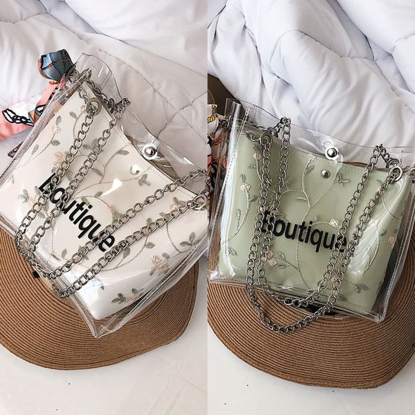 2020 transparent plastic women's chain 2020 transparent plastic mother tiktok shoulder slanting beach leisure mother bag tiktok bag
2020 transparent plastic women's chain 2020 transparent plastic mother tiktok shoulder slanting beach leisure mother bag tiktok bag