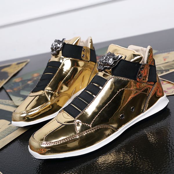 weweya bling sequin glitter man casual shoes leather high elastic gold sneakers men leopard head patent male footwear, Black
weweya bling sequin glitter man casual shoes leather high elastic gold sneakers men leopard head patent male footwear, Black