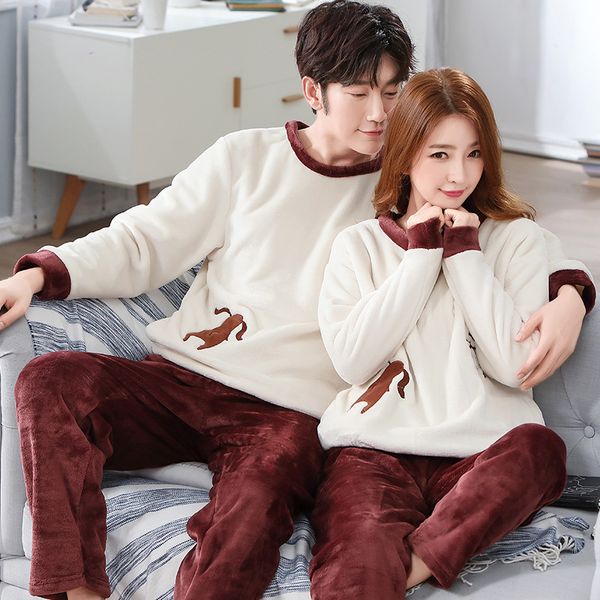 cute animal flannel pattern winter couples pajamas set for women men plush fabric sleepwear pyjamas suit home clothing pajamas, Blue;gray
cute animal flannel pattern winter couples pajamas set for women men plush fabric sleepwear pyjamas suit home clothing pajamas, Blue;gray