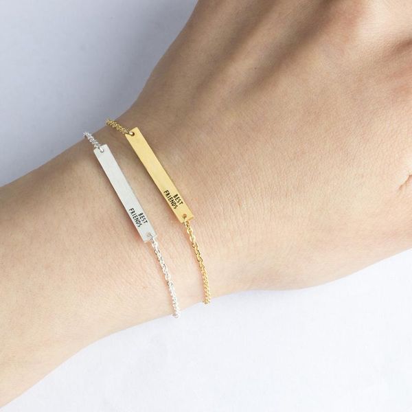 minimalism bar engraved with friend jewelry stainless steel friendship bracelet handmade spelling jewelry gold stainless, Golden;silver
minimalism bar engraved with friend jewelry stainless steel friendship bracelet handmade spelling jewelry gold stainless, Golden;silver