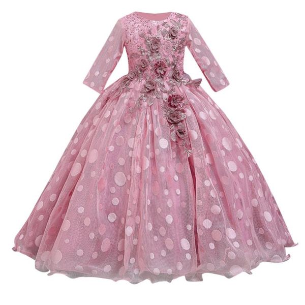 formal girls princess dress children dot embroidery birthday party dress teens girls bridesmaid wedding evening prom gown #lr2, Red;yellow 
formal girls princess dress children dot embroidery birthday party dress teens girls bridesmaid wedding evening prom gown #lr2, Red;yellow