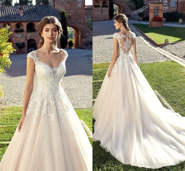 eddy k 2019 wedding dresses summer bohemian garden lace appliques simple bridal gowns cap sleeves sweep train boho a-line wedding dress, White
eddy k 2019 wedding dresses summer bohemian garden lace appliques simple bridal gowns cap sleeves sweep train boho a-line wedding dress, White