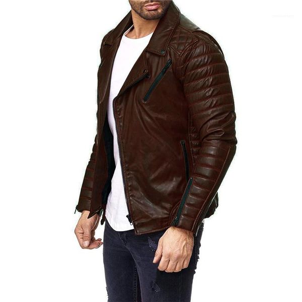leather jacket turndown motorbiker collar zippers slim fit coats jackets mens designer pu, Black;brown
leather jacket turndown motorbiker collar zippers slim fit coats jackets mens designer pu, Black;brown
