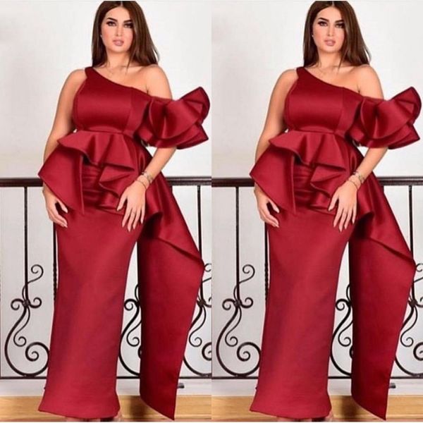 dubai one shoulder evening dresses satin mermaid ruffles vestidos islamic saudi arabia prom gowns robe de soiree, Black;red
dubai one shoulder evening dresses satin mermaid ruffles vestidos islamic saudi arabia prom gowns robe de soiree, Black;red
