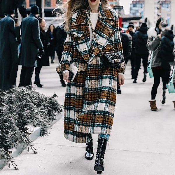 women fashion plaid wool blends office ladies elegant multi colors causal warm winter coat plus size long overcoat 2xl brown, Black
women fashion plaid wool blends office ladies elegant multi colors causal warm winter coat plus size long overcoat 2xl brown, Black