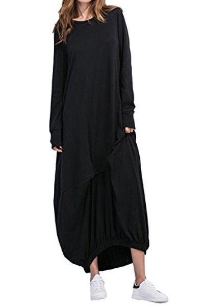 pink queen women's asymetrical loose fit long casual oversied dress, Black;gray
pink queen women's asymetrical loose fit long casual oversied dress, Black;gray