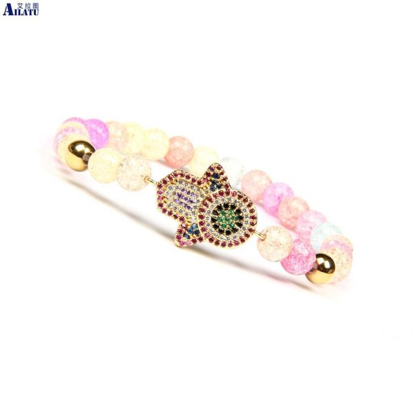 ailatu new multicolor cz fatima hand hamsa beaded bracelet with 6mm popcorn beads, Golden;silver
ailatu new multicolor cz fatima hand hamsa beaded bracelet with 6mm popcorn beads, Golden;silver