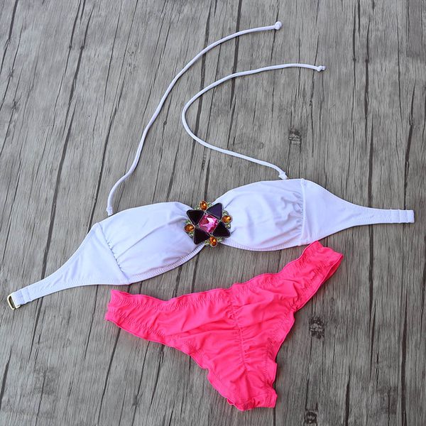 2020 crystal diamond bikini set white girl women swimsuit biquini pink cheeky bottom brazilian bathing suit swimwear, White;black
2020 crystal diamond bikini set white girl women swimsuit biquini pink cheeky bottom brazilian bathing suit swimwear, White;black