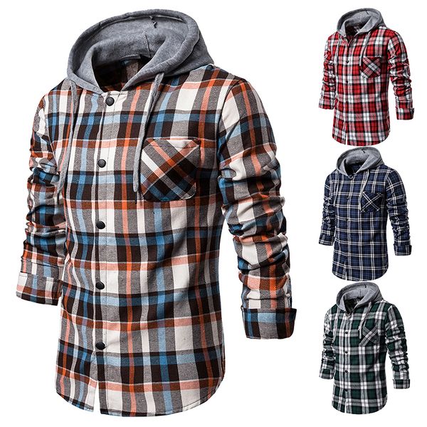2019 autumn hooded men shirt casual slim plaid camisa masculina classic pocket shirts chemise homme hoody shirts men dress, Black
2019 autumn hooded men shirt casual slim plaid camisa masculina classic pocket shirts chemise homme hoody shirts men dress, Black