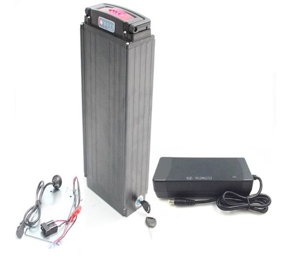 1000w 48v 27ah electric bike rear rack battery with tail light use for samsung 3000mah cell 30a bms inside + 2a charger
1000w 48v 27ah electric bike rear rack battery with tail light use for samsung 3000mah cell 30a bms inside + 2a charger