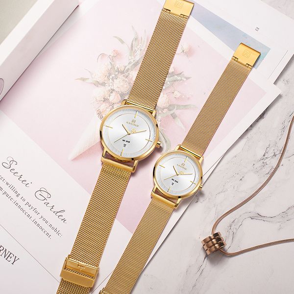 new naviforce gold couple watches quartz men watch women set casual simple wristwatch waterproof lovers clock 2019, Slivery;brown
new naviforce gold couple watches quartz men watch women set casual simple wristwatch waterproof lovers clock 2019, Slivery;brown