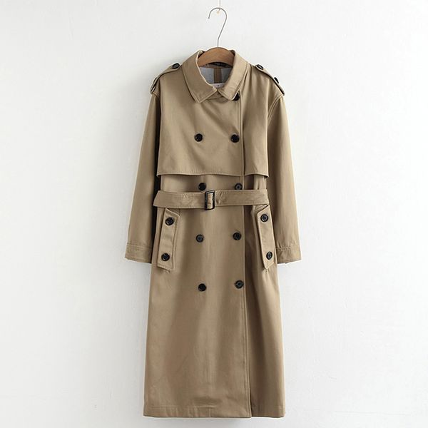 2019 women autumn trench turn down collar double breasted with belt female long coat ladies classical khaki coats, Tan;black
2019 women autumn trench turn down collar double breasted with belt female long coat ladies classical khaki coats, Tan;black