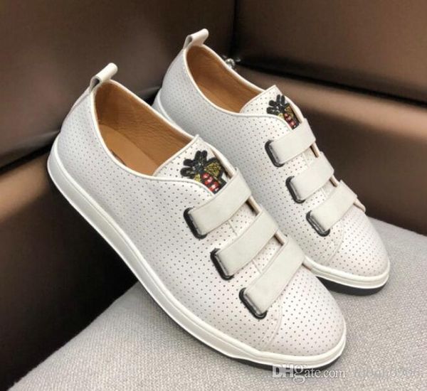 elastic band mens bees embroidery flats sneaker slip on breathable punching leisure shoes chaussure 38-44, Black
elastic band mens bees embroidery flats sneaker slip on breathable punching leisure shoes chaussure 38-44, Black
