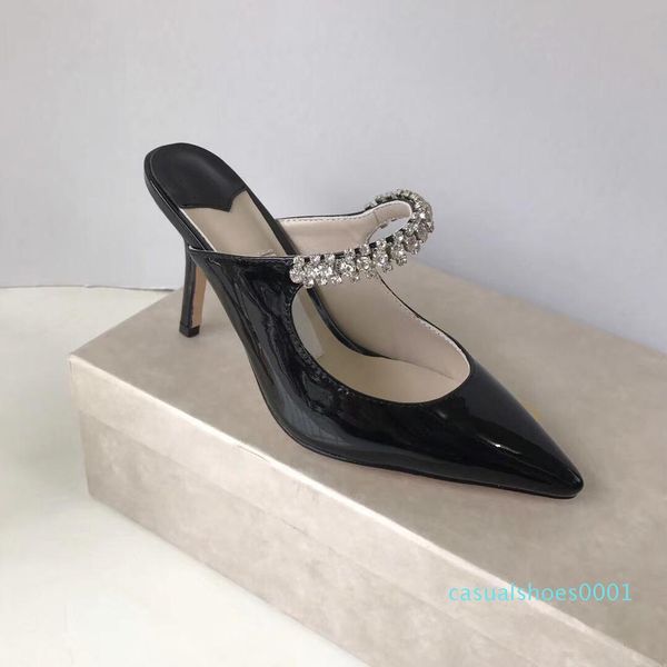 high heel sandal women pointed crystal strap sandal patent leather mules women flat mules designer stiletto heel dress sandal ac01, Black
high heel sandal women pointed crystal strap sandal patent leather mules women flat mules designer stiletto heel dress sandal ac01, Black