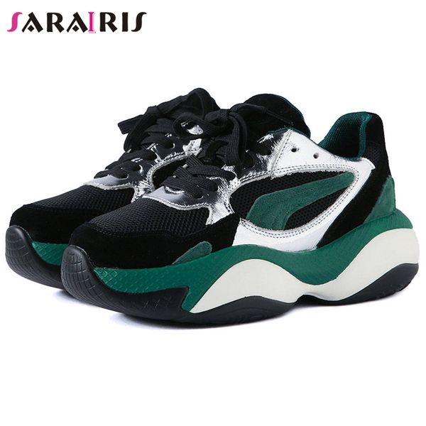 sarairis new brand mixed-color genuine leather suede sneakers women 2020 high platform shoes woman fashion flats ladies, Black
sarairis new brand mixed-color genuine leather suede sneakers women 2020 high platform shoes woman fashion flats ladies, Black