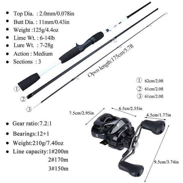 sougayilang new fishing rod reel combo portable 3 sections 175cm lure fishing rod and 9+1bb baitcasting reel set
sougayilang new fishing rod reel combo portable 3 sections 175cm lure fishing rod and 9+1bb baitcasting reel set