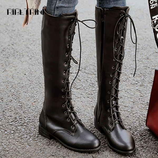 ribetrini new plus size 32-46 chunky heels zip corss tied shoes woman casual party office autumn spring boots women, Black
ribetrini new plus size 32-46 chunky heels zip corss tied shoes woman casual party office autumn spring boots women, Black