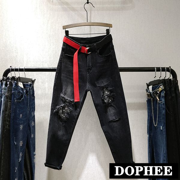 europe plus velvet jeans women 2019 autumn and winter new drilling denim pants loose hole ripped harem trousers black, Blue
europe plus velvet jeans women 2019 autumn and winter new drilling denim pants loose hole ripped harem trousers black, Blue