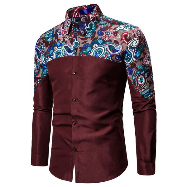 color block 2019 men's slim fit flower printed shirts male long sleeve floral shirt men basic casual big and tall size men, White;black
color block 2019 men's slim fit flower printed shirts male long sleeve floral shirt men basic casual big and tall size men, White;black