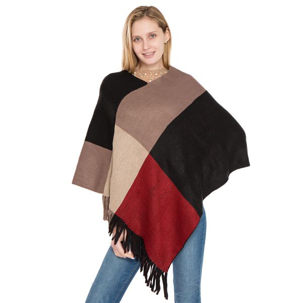2019 new women knitted checked tassel shaw ponchos acrylic fringed pullover cloak 80x85, Blue;gray
2019 new women knitted checked tassel shaw ponchos acrylic fringed pullover cloak 80x85, Blue;gray