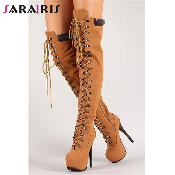 sarairis new plus size 34-47 cross tied party over the knee boots ladies thigh high boots women 2019 high heel shoes woman, Black
sarairis new plus size 34-47 cross tied party over the knee boots ladies thigh high boots women 2019 high heel shoes woman, Black