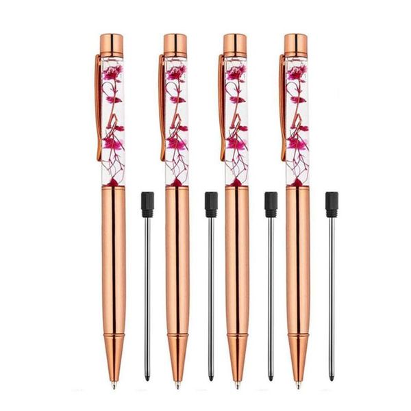 rose gold ballpoint pen,4 pieces metal ball pens dynamic liquid flower pen black, Blue;orange
rose gold ballpoint pen,4 pieces metal ball pens dynamic liquid flower pen black, Blue;orange